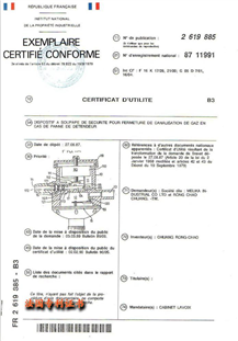 法国专利证书
